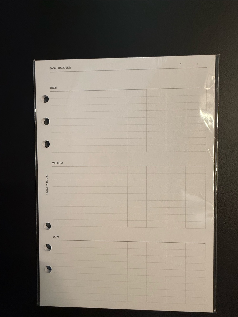 Cloth & Paper Kanban Task Tracker Planner Refill A5